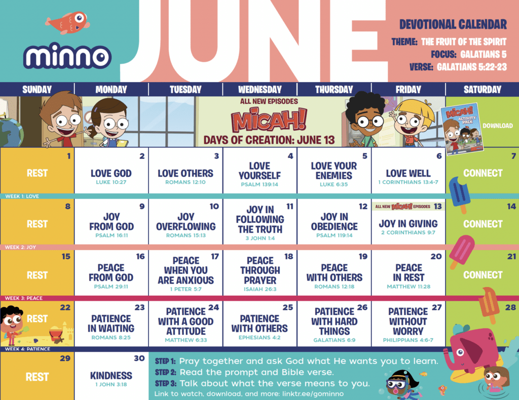 Minno June Family Devotional Calendar - Minno Kids