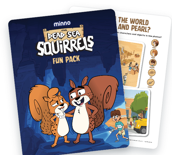 The Dead Sea Squirrels Activity Pack thumbnail featuring The Dead Sea Squirrels in frame for a free faith-based kids activity.
