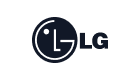 LG logo — blue circular brand mark with a stylized smiling face and the letters LG.