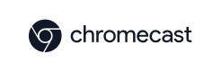 Chromecast logo: circular icon beside the word Chromecast on a white background