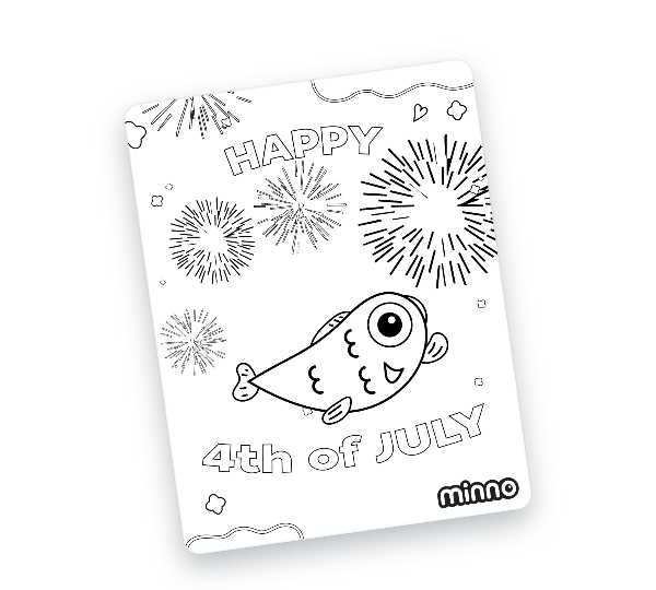 4th of July coloring page featuring Max for kids to color on Independence Day.